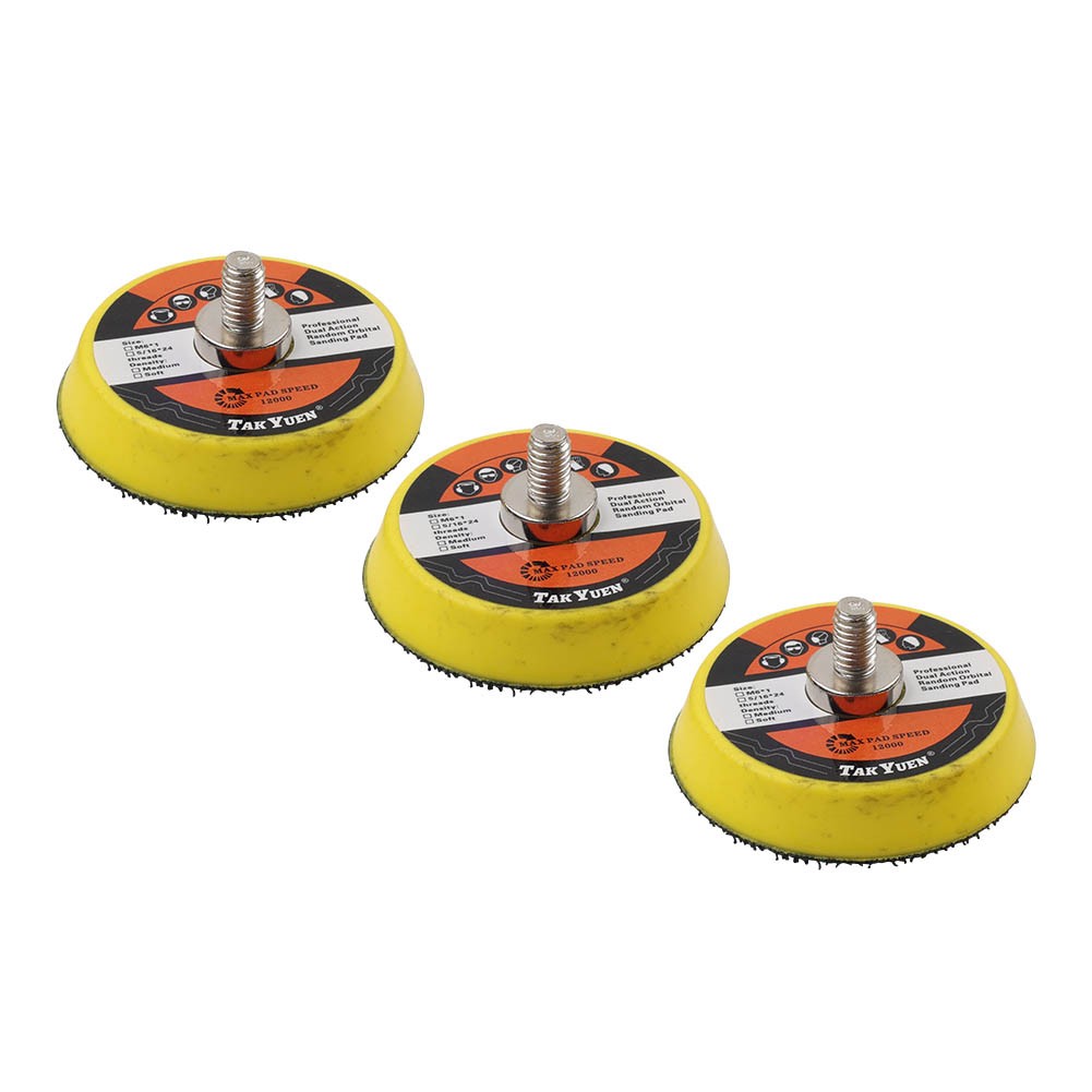 3pcs 1/2/3″ Hook & Loop Backing Pads Sanding Disc Sander Plate Polisher M6