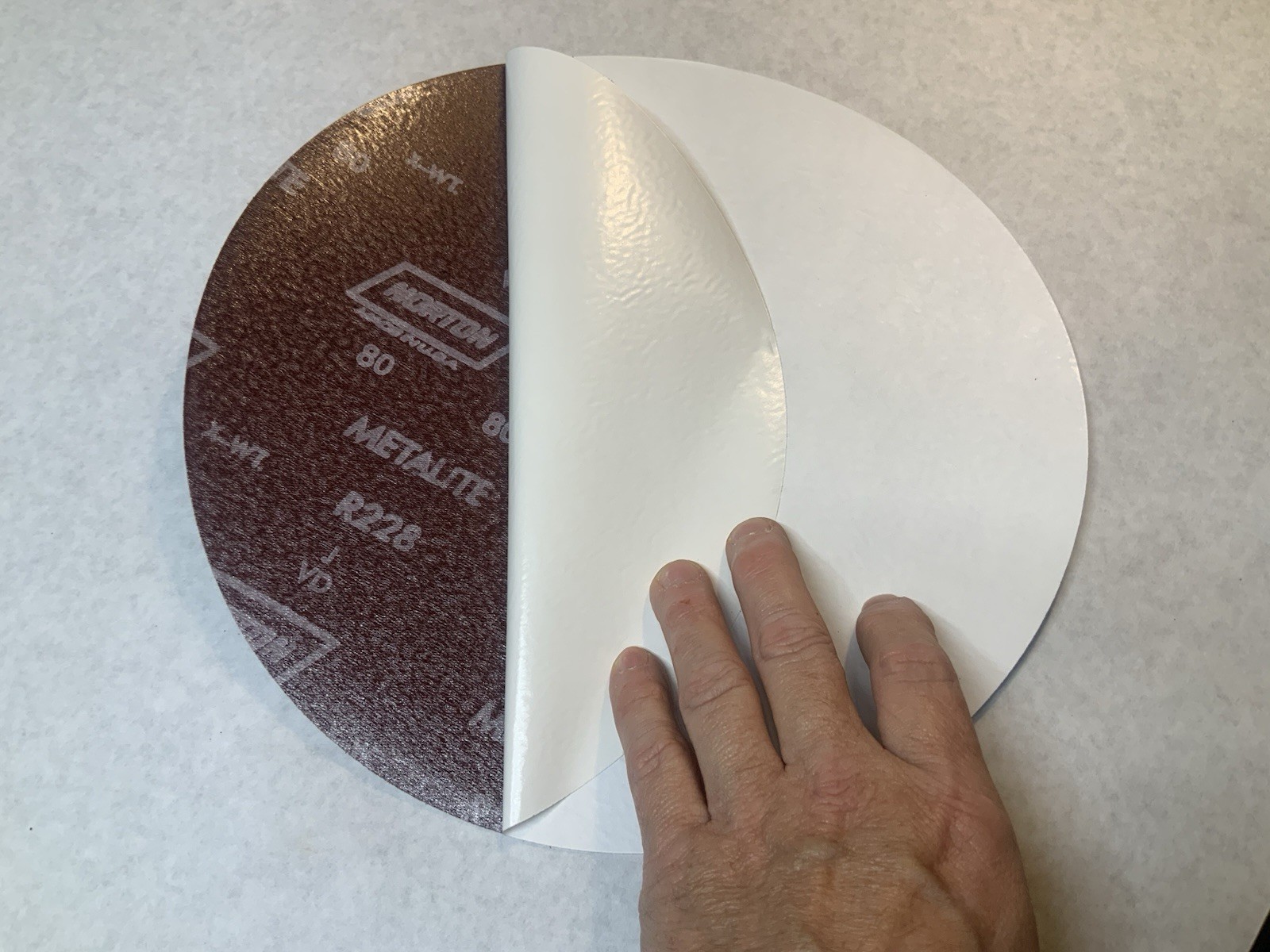 (25) NORTON 80 Grit Premium 12 Inch PSA Sanding Discs Aluminum Oxide USA 25 Pack