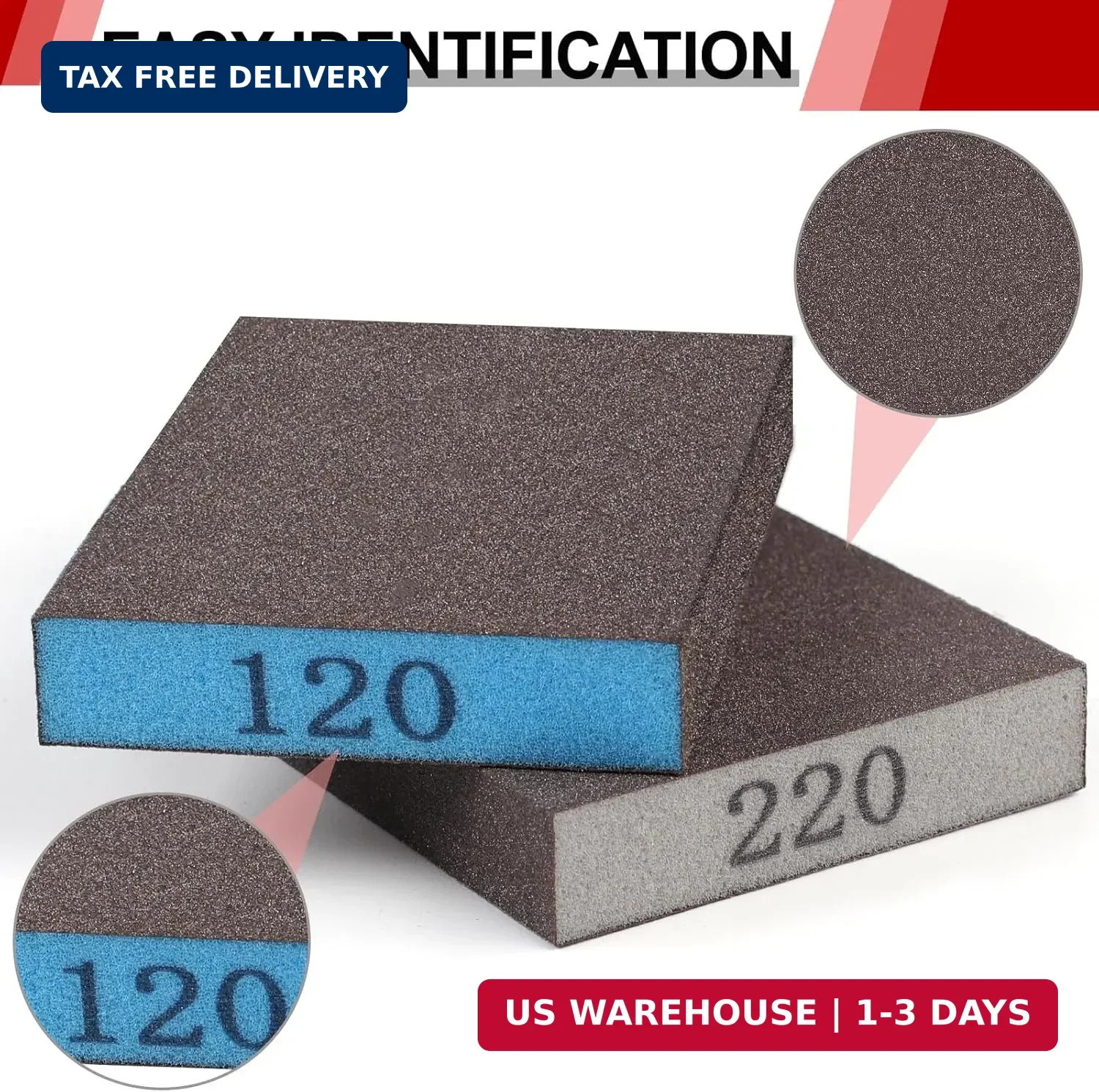 Sanding Sponge Assortment 8 Pack Includes 60 80 120 220 Grit Reusable for