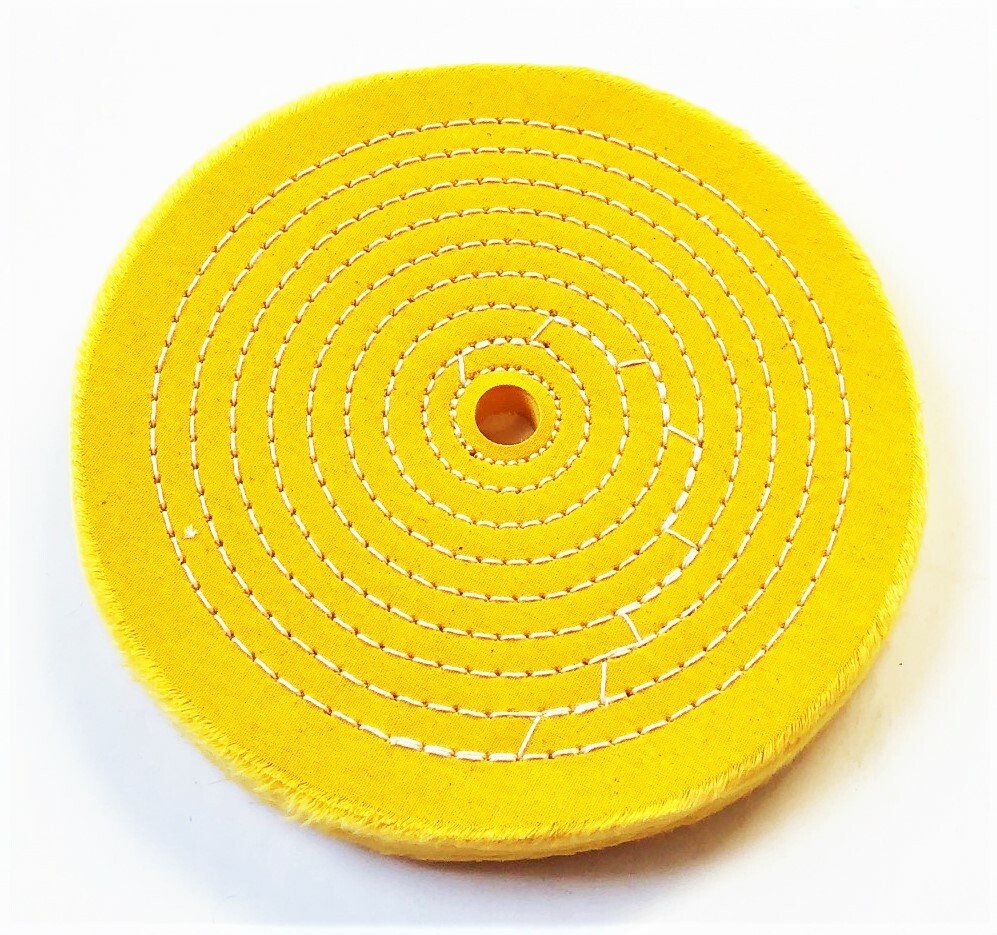 2 PTC 6″ SEWN BUFFING WHEEL PAD STIFF FIRM 1/2″ ARBOR BENCH GRINDER POLISH #4156