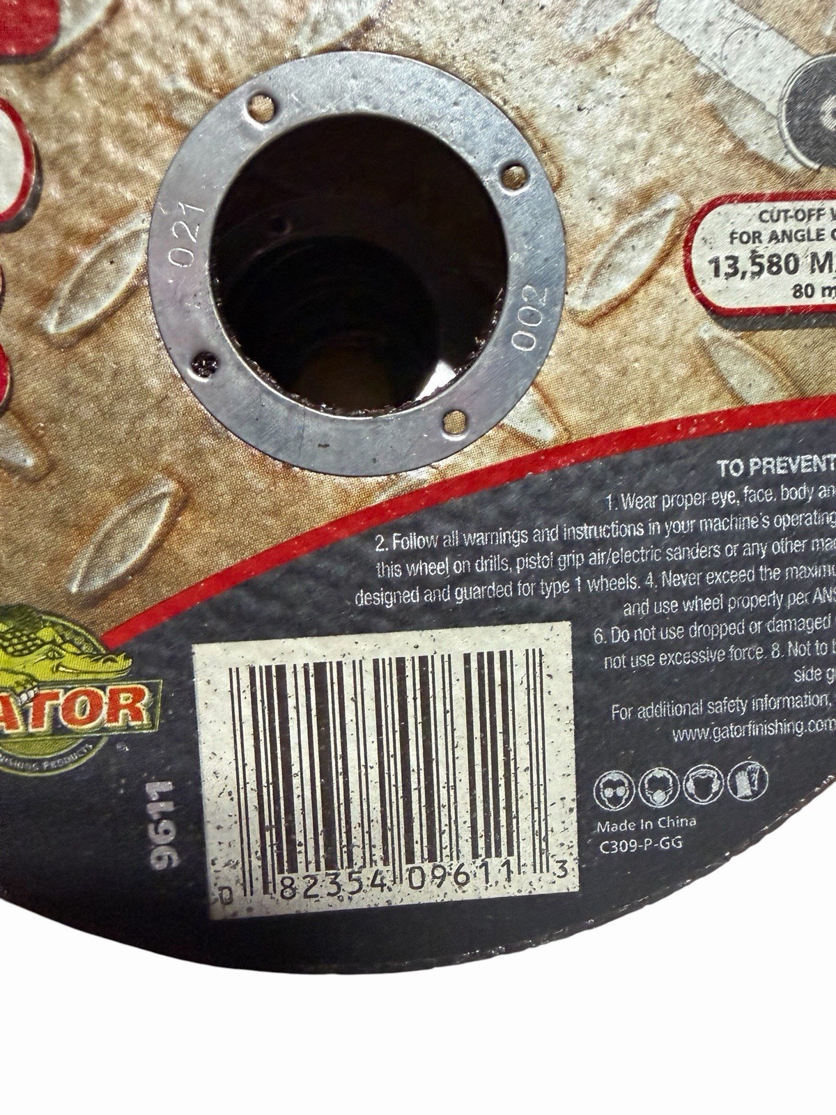 Gator Blade Thin Cut Type 1, 4-1/2 In. x 0.045 In. x 7/8 In. Metal Cut-Off Wheel