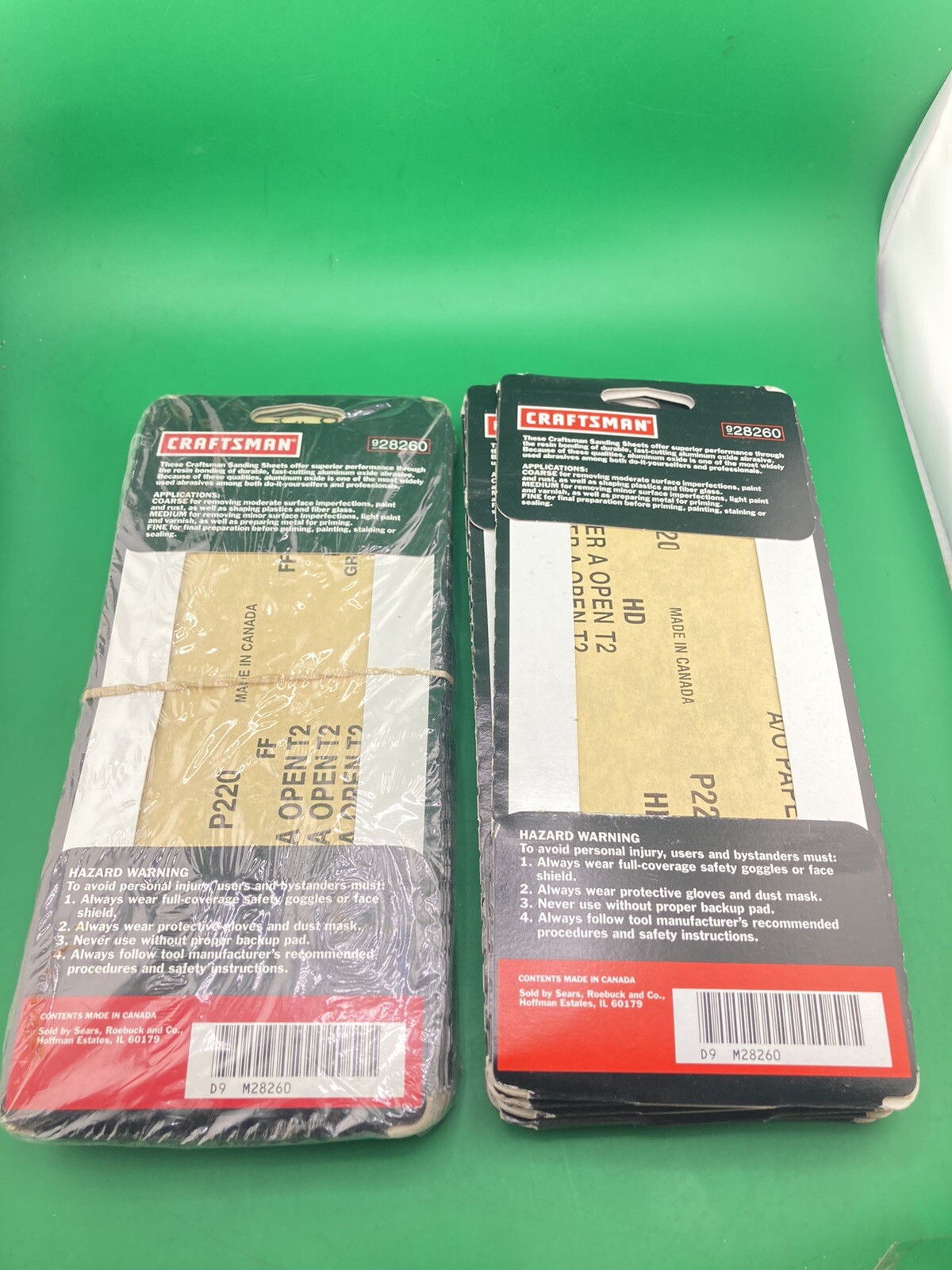 Craftsman 85 Sanding Sheets Extra Fine 220 Grit 3-2/3 X 9” # 28260 Canada (NOS)
