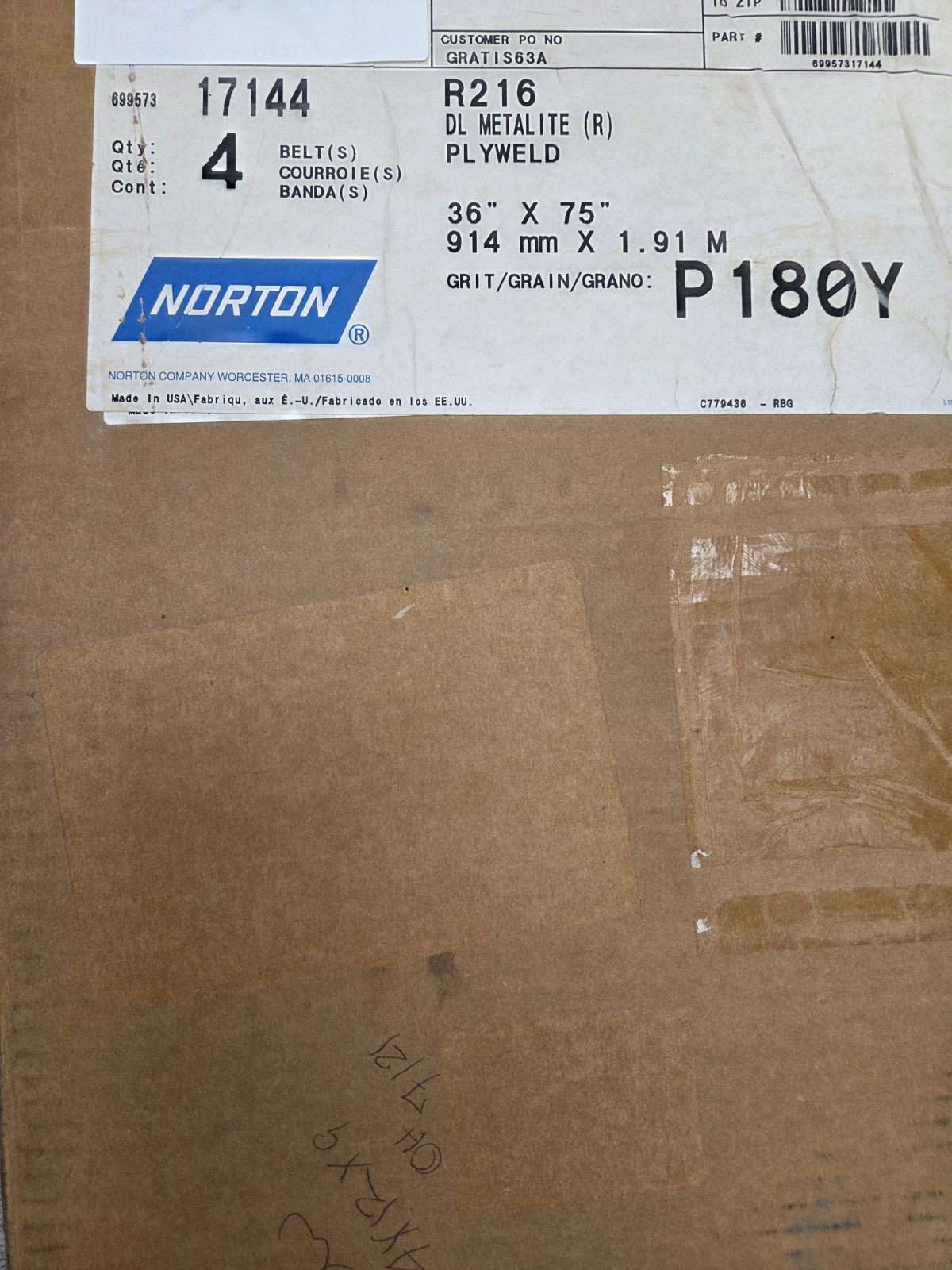 3 Pk 36×75 Norton Belts 69957317144