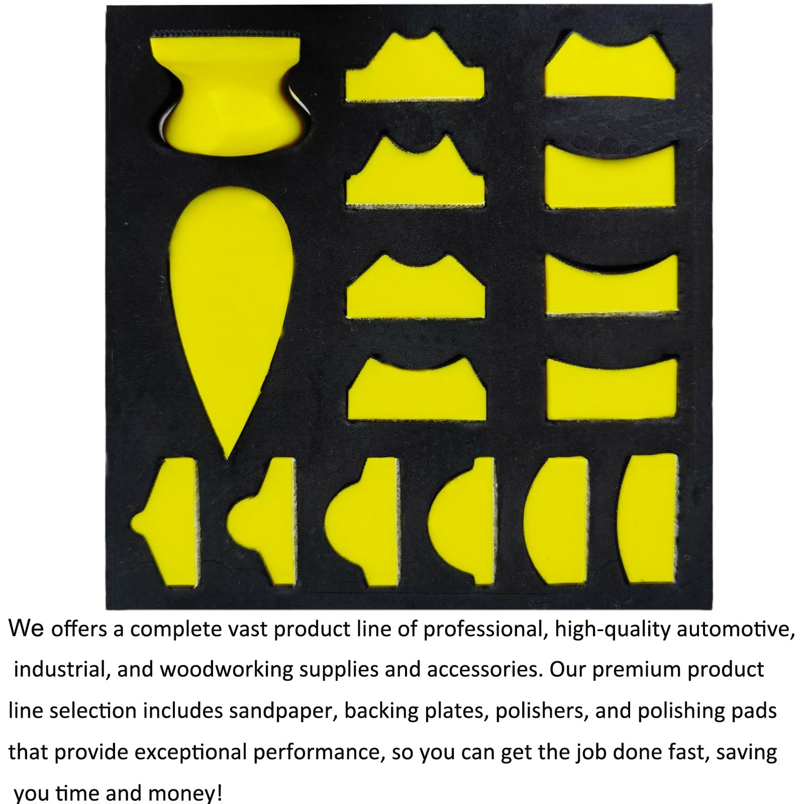 56 PCS Hand Sanding Block Set – 16 Contoured Profile Blocks + 40 Sandpaper Sheet