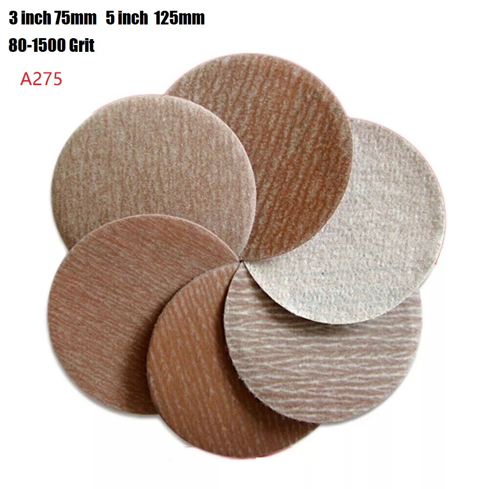 3 inch 75mm 5″ 125mm – Sanding Discs Sandpaper Pad Hook & Loop 80-1500 Grit A275
