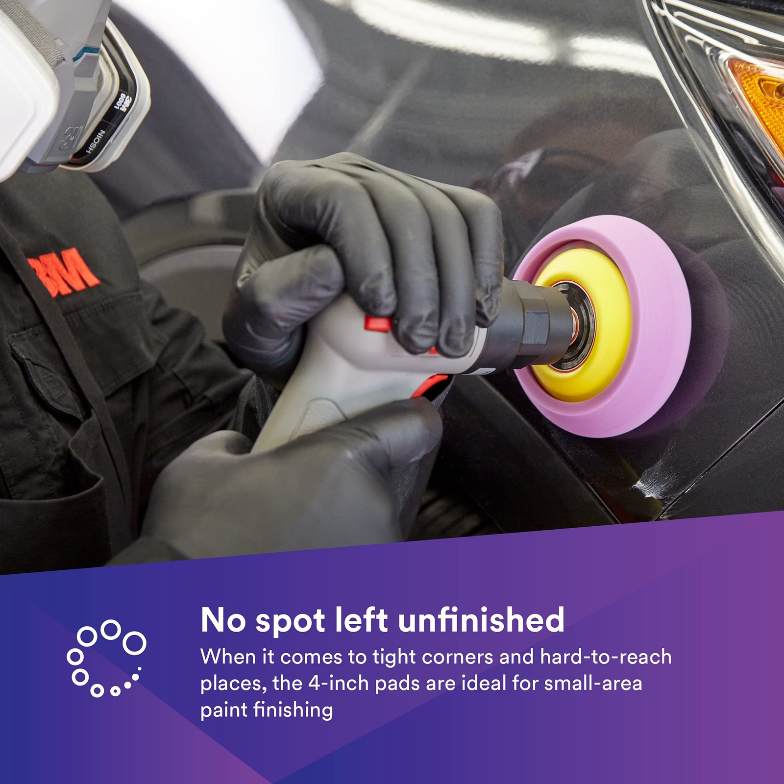 3M Perfect-It 1-Step Foam Finishing Pad 33033 Hookit Small Area Spot Repair