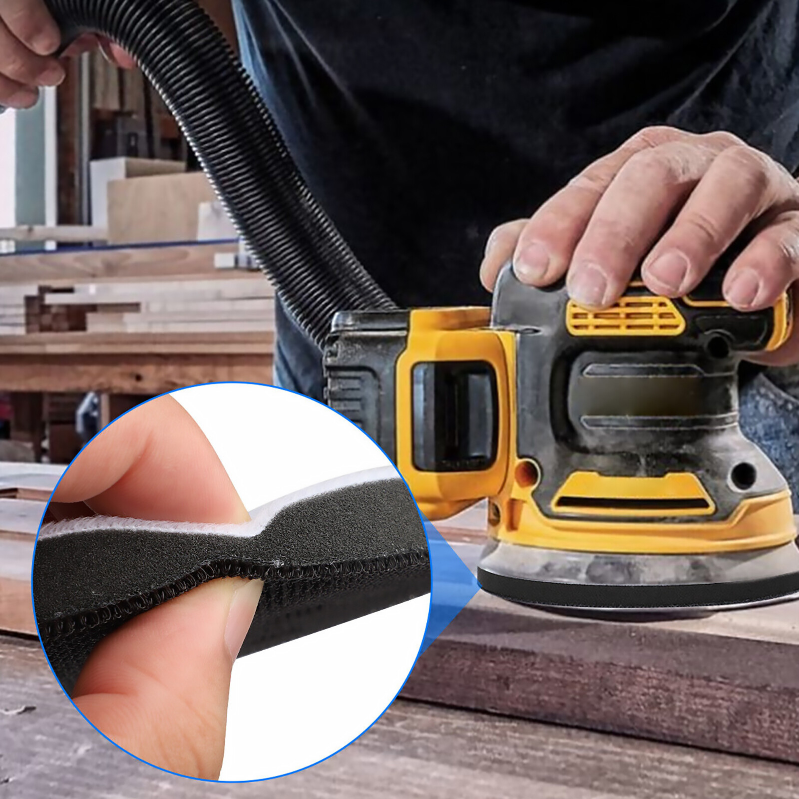 2PCS 5in Foam Cushion Orbital Sander Interface Buffer Pad Sander Buffer Pad