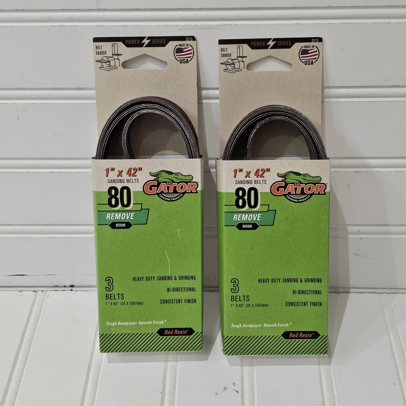 Lot 2x GATORPOWER 1” X 42” SANDING BELTS 3 PK NEW IN PACKAGE Total Of 6 Belts