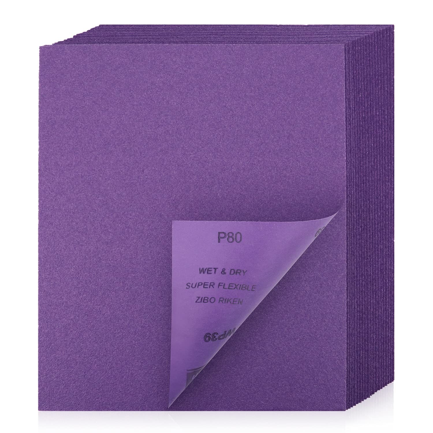 25 Pcs 9×11 Inch 80 Grit Sand Paper Wet Dry Sandpaper for Wood Metal Automotive