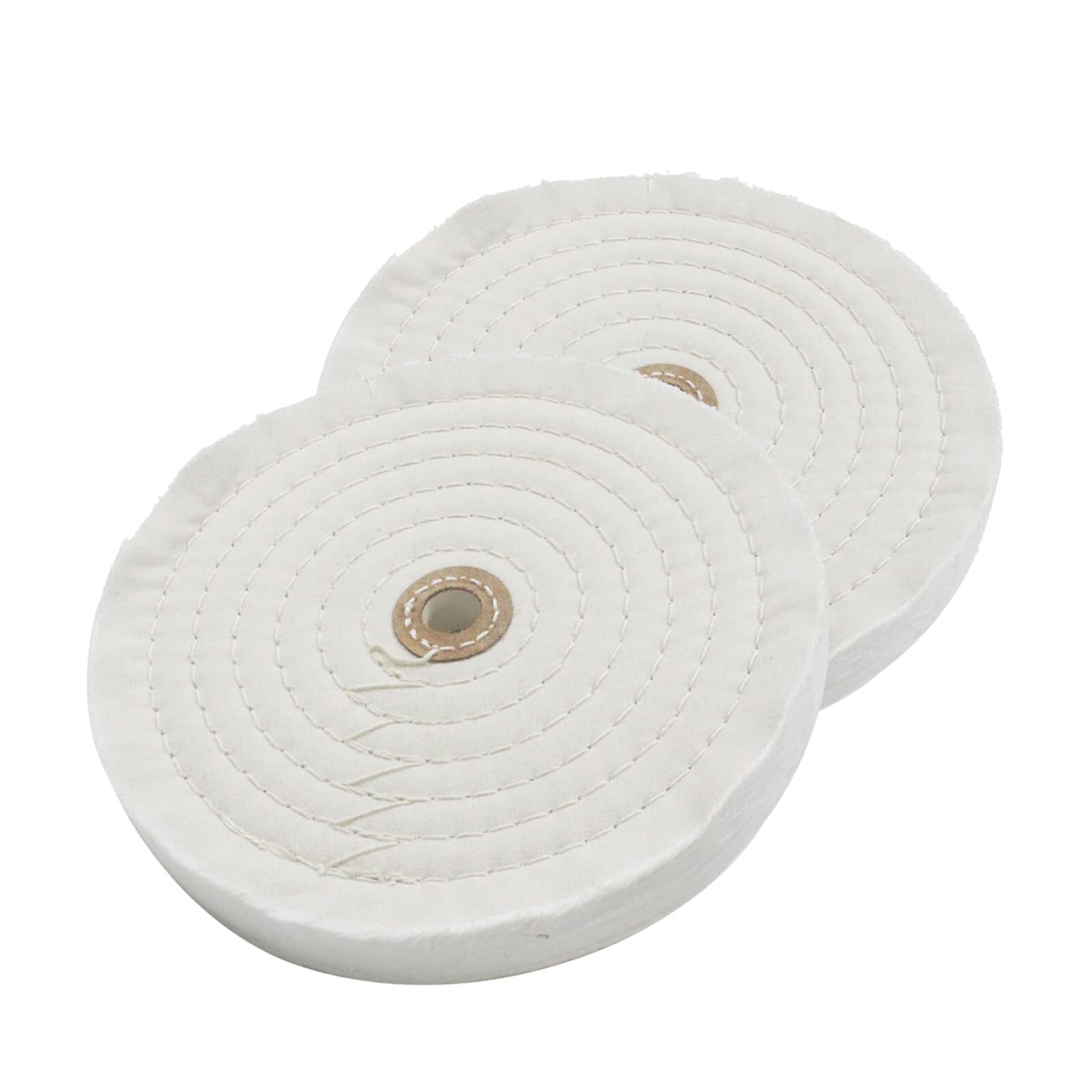 2 Pack 6 Inch Buffing Wheel with 5/8 Inch Center Arbor Hole for Bench Grinder
