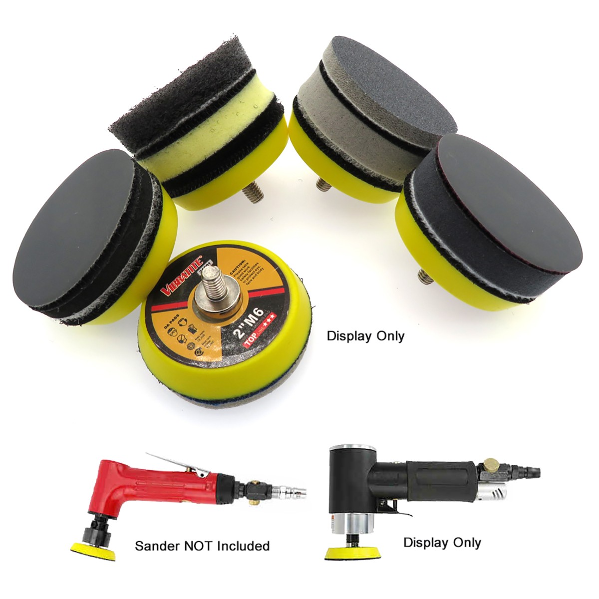 2-6″ Hook & Loop Sanding Pads with Backing Plate for Polishing and Sanding Tasks