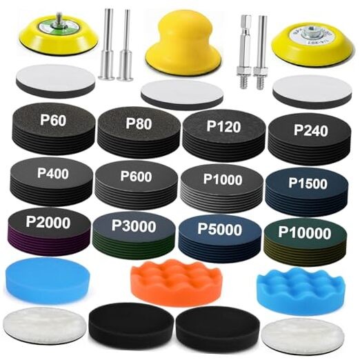 137Pcs Sanding Disc Polishing Kit, Headlight Restoration Kit, 60-10000 3 Inch