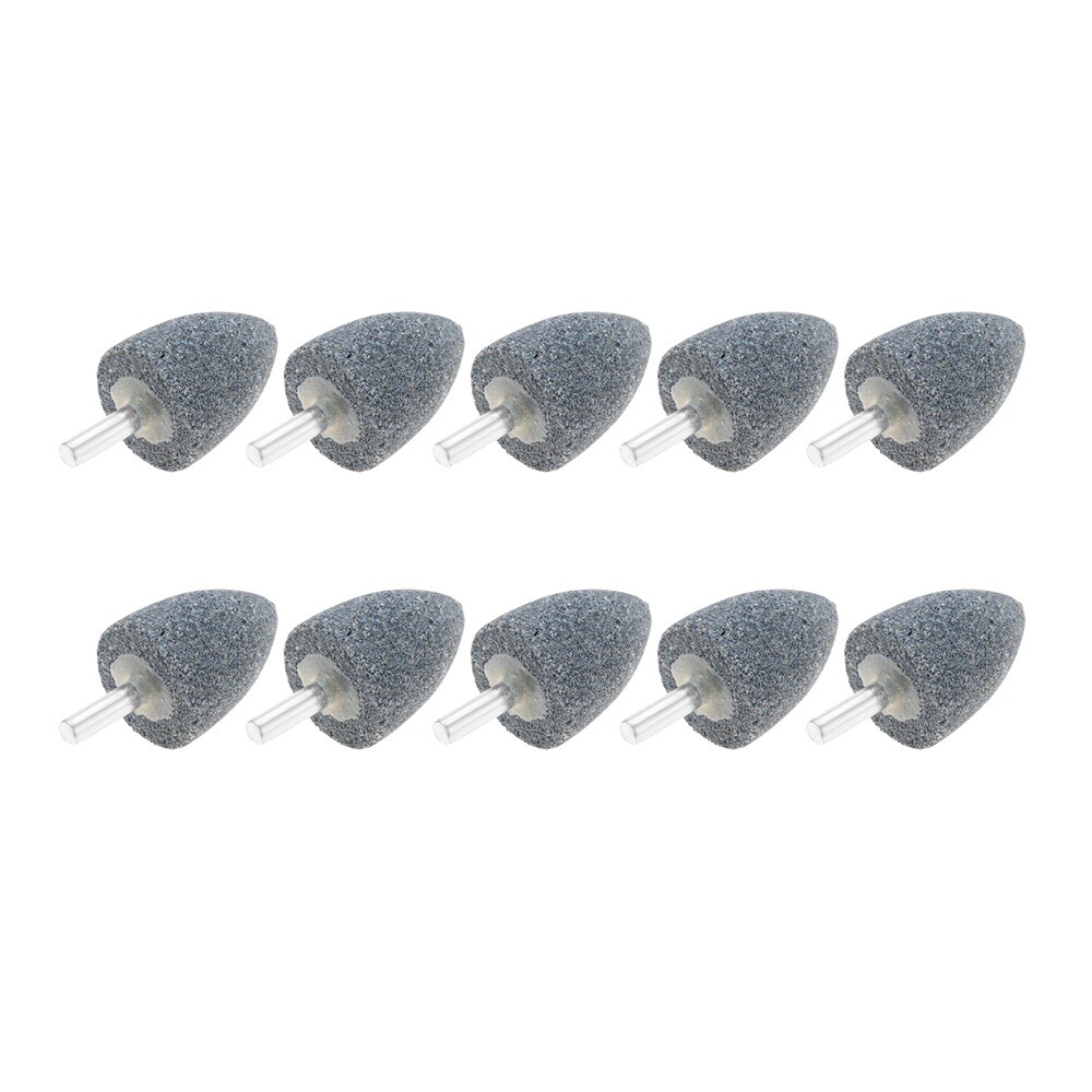 10PC Cone Shape Grinding Stones 30mm Aluminium Oxide Fit Electric Rotary Tool