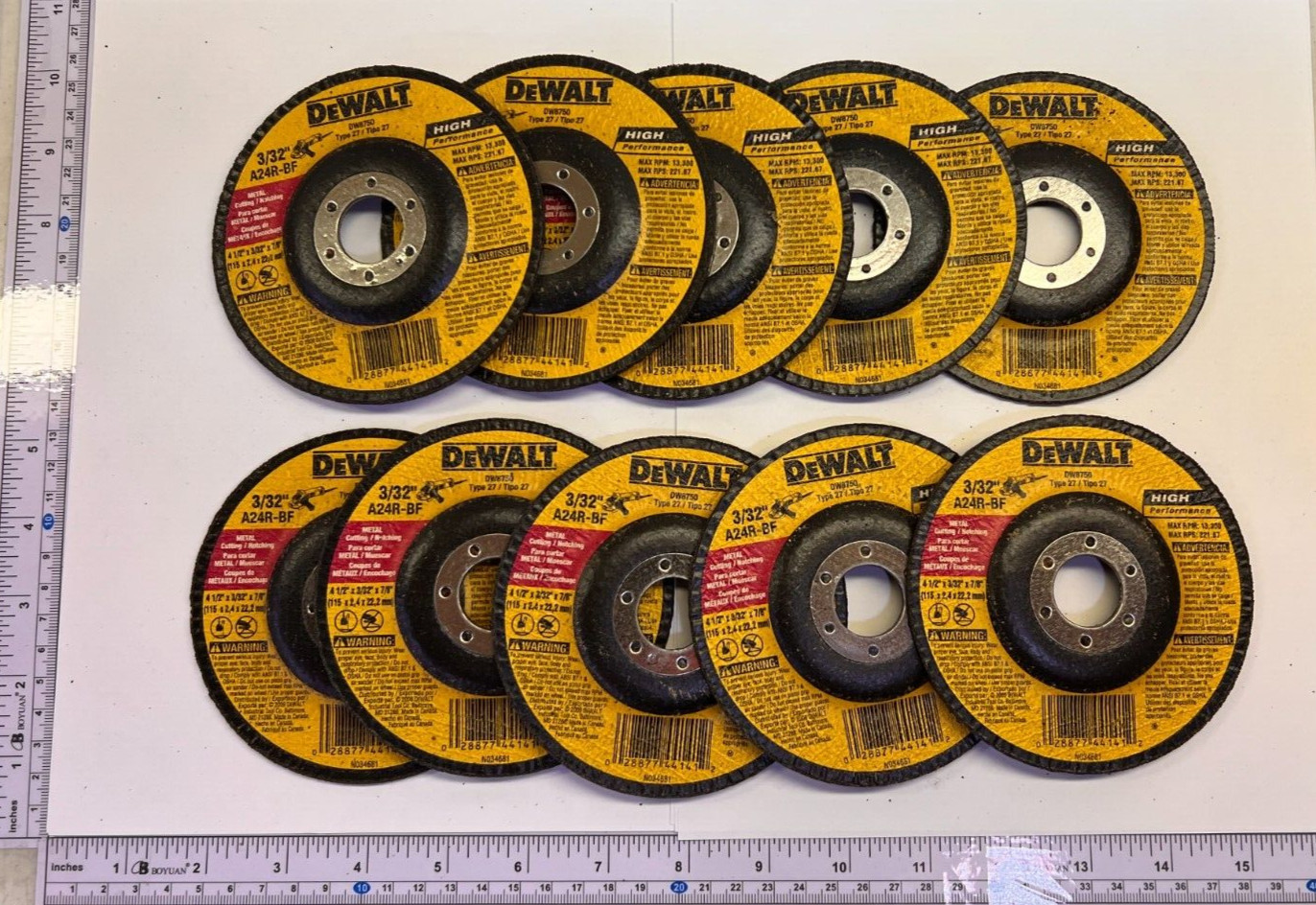 TEN PACK Dewalt DW8750 A24R Type 27 4 1/2″ x 3/32″ x 7/8″ Cutting Notching Discs