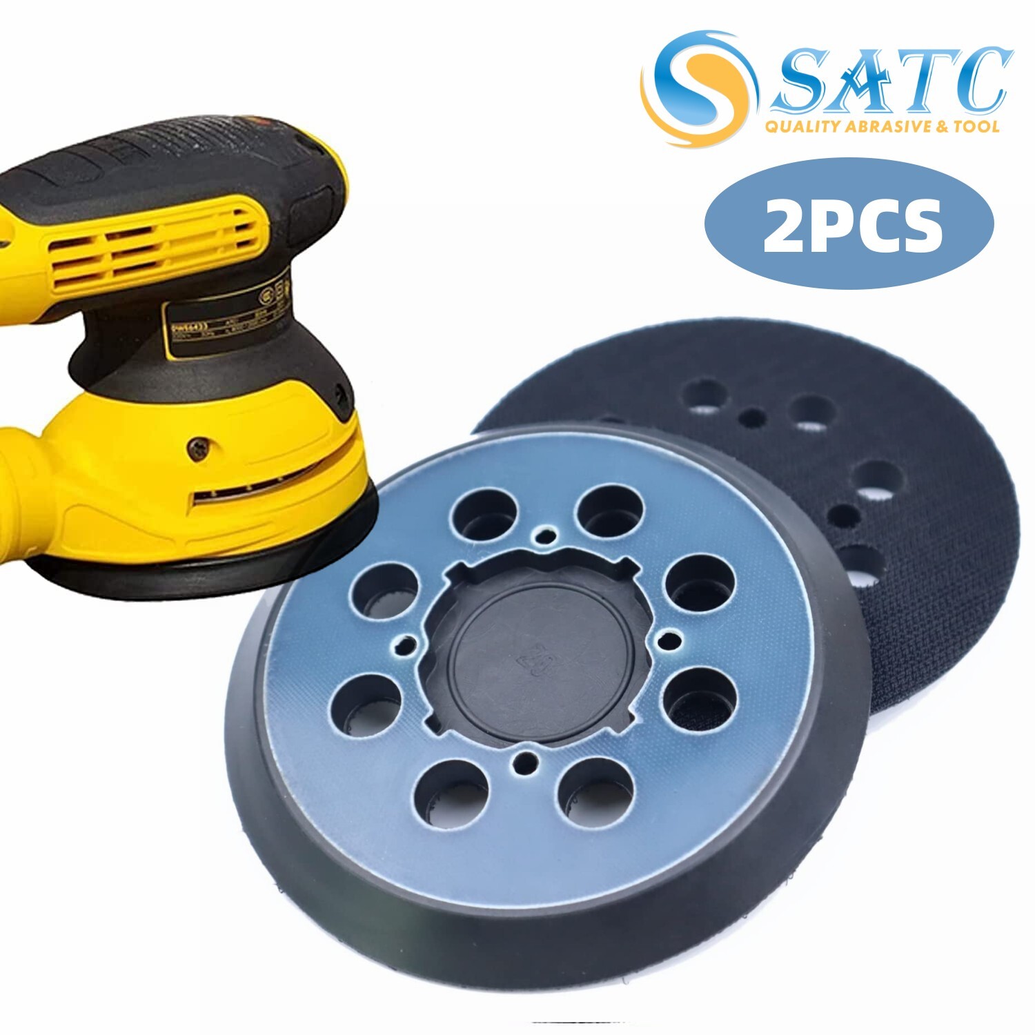 2x 5″ Hook Loop Orbital Sander Pad 4-Screw for Dewalt Makita DWE64233 N329079