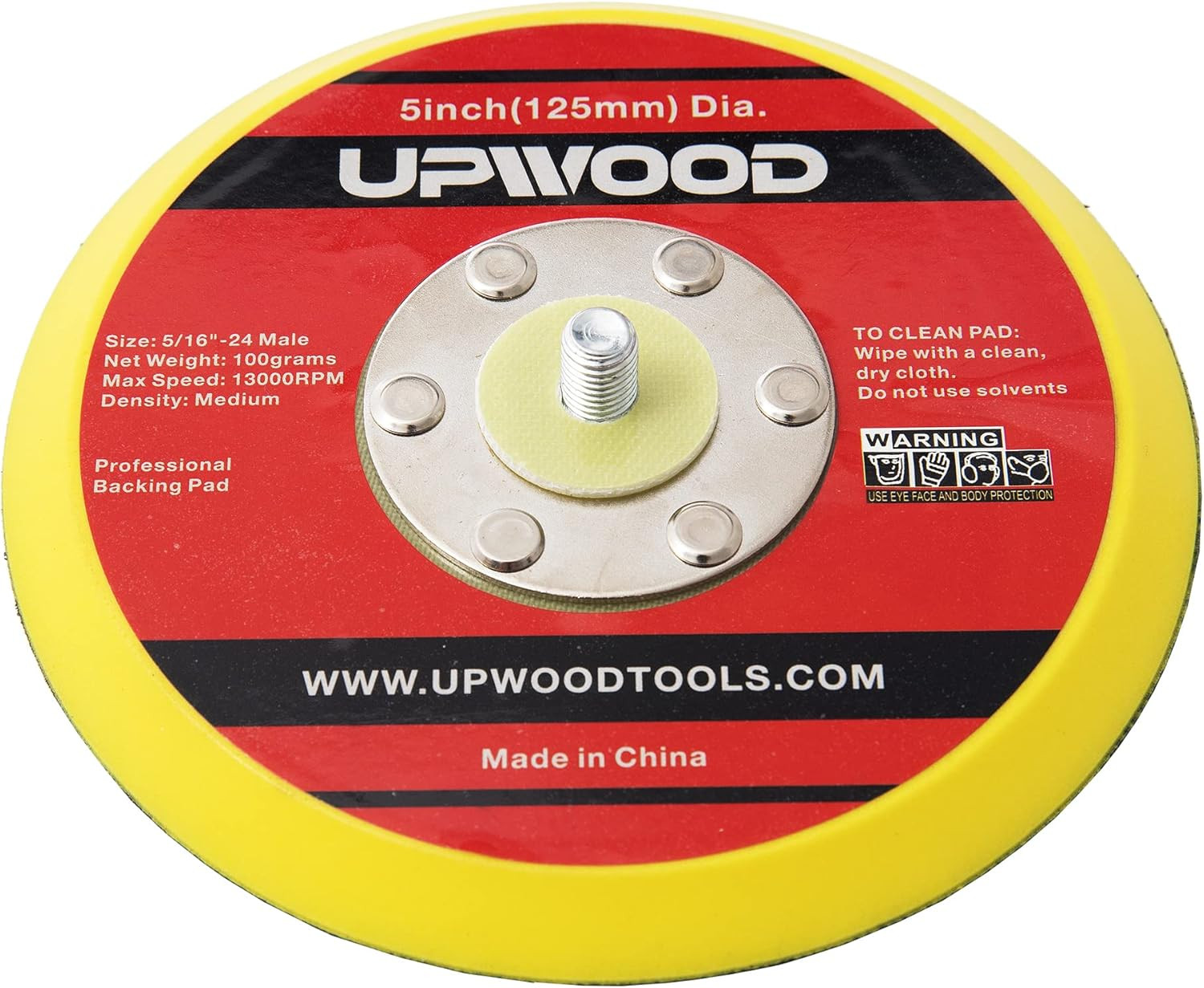 2 Pcs 5″ Hook and Loop Backing Pad for Air Sander Polisher, 5/16″ Arbor with 24