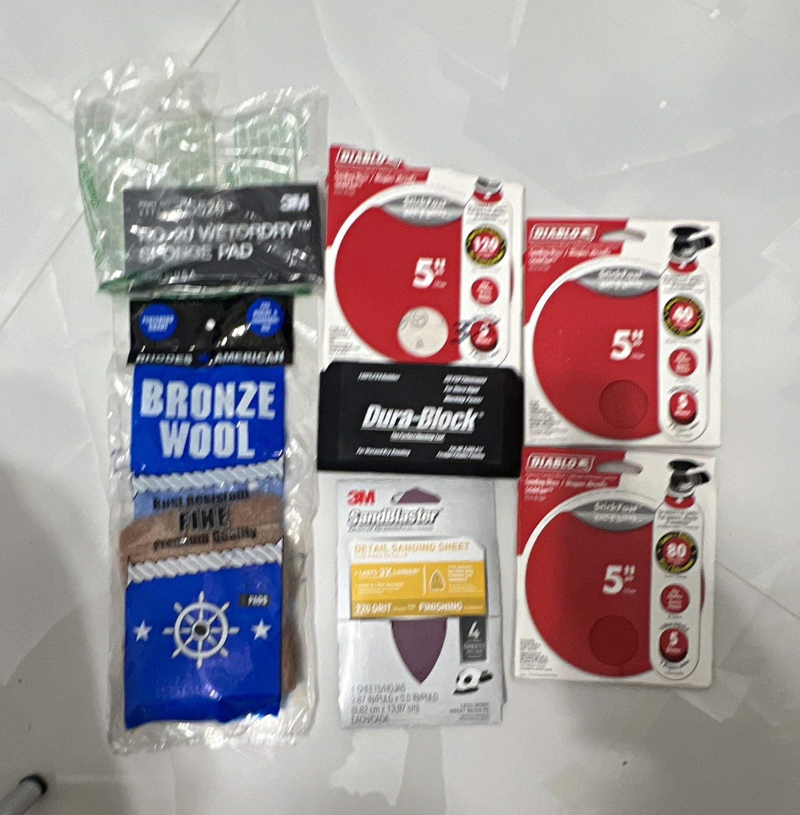 Diablo StickFast 5″ Sanding Discs (Qty 5) Red Finishing Orbital + 3M