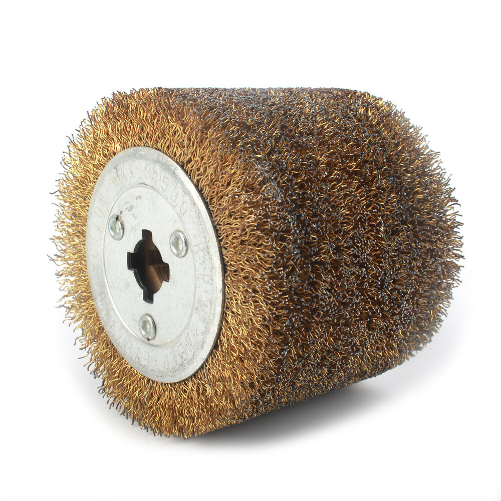 4″ Copper Coated Steel Wire Drawing Polishing Wheel Removal Rust For Polisher