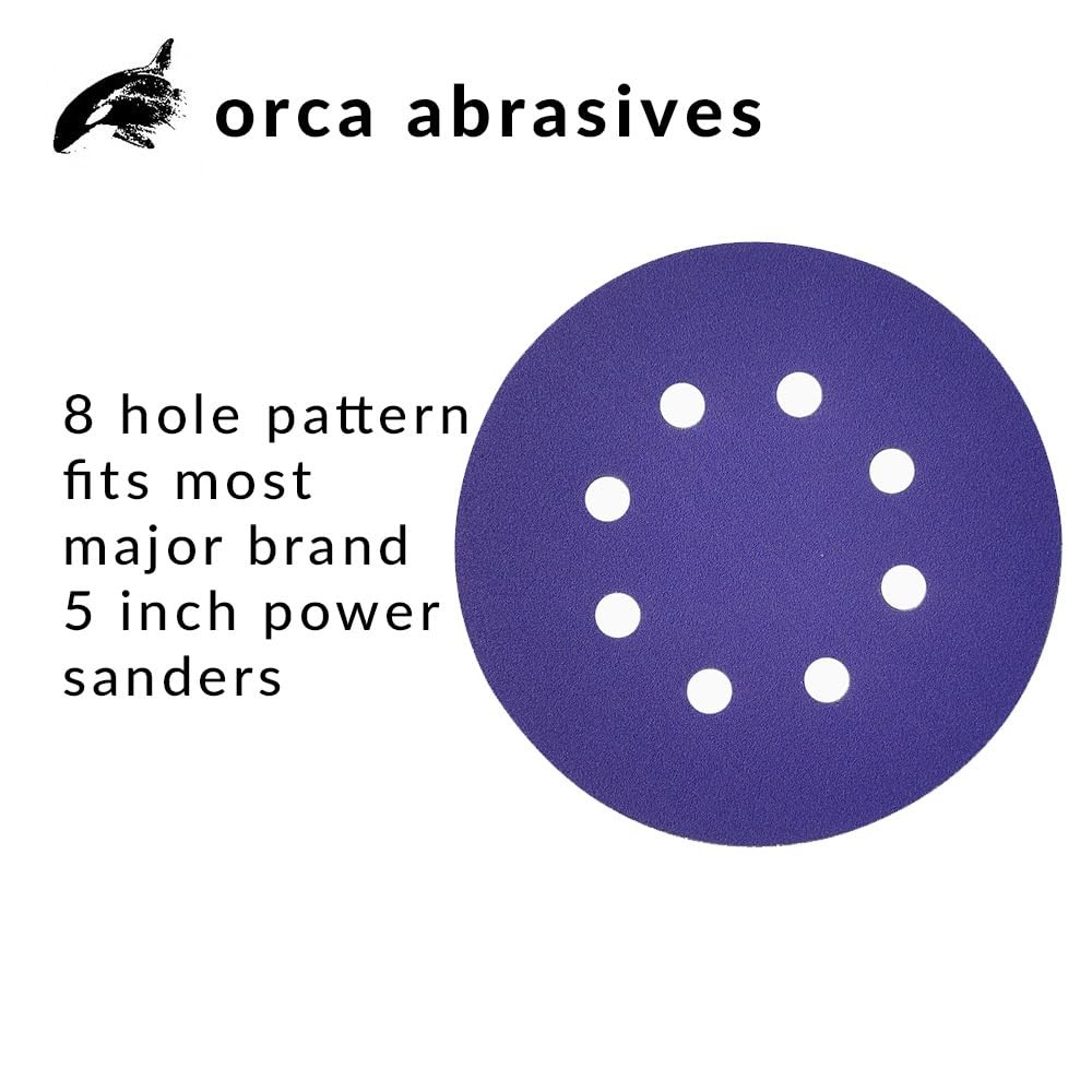 Ultra Durable Ceramic Sanding Discs, 5 inches 8-Holes, Heavy-Duty Hook & Loop…