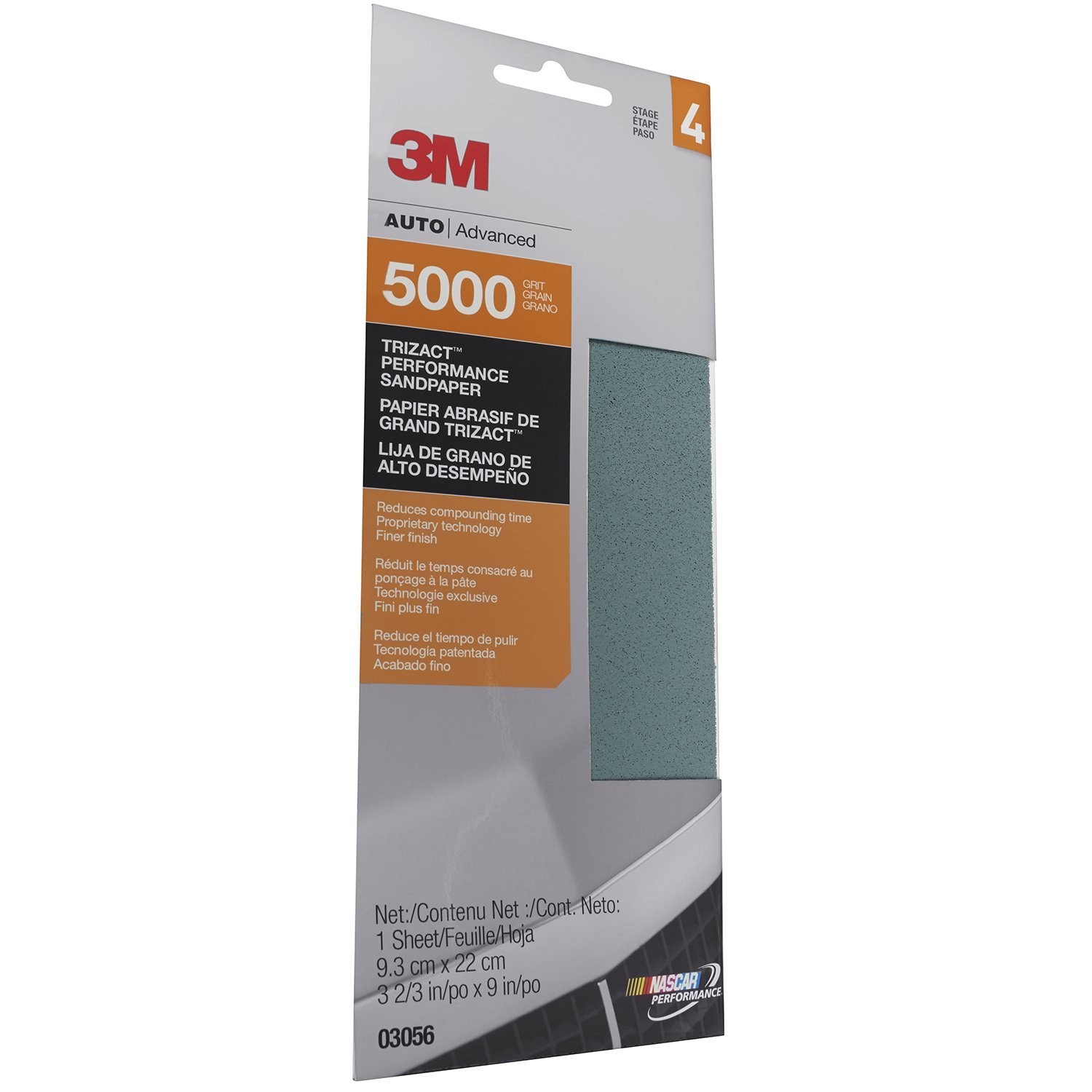 3M (3056) Trizact 3-2/3″ x 9″ 5000 Grit Performance 3-2/3 inches x 9, blue