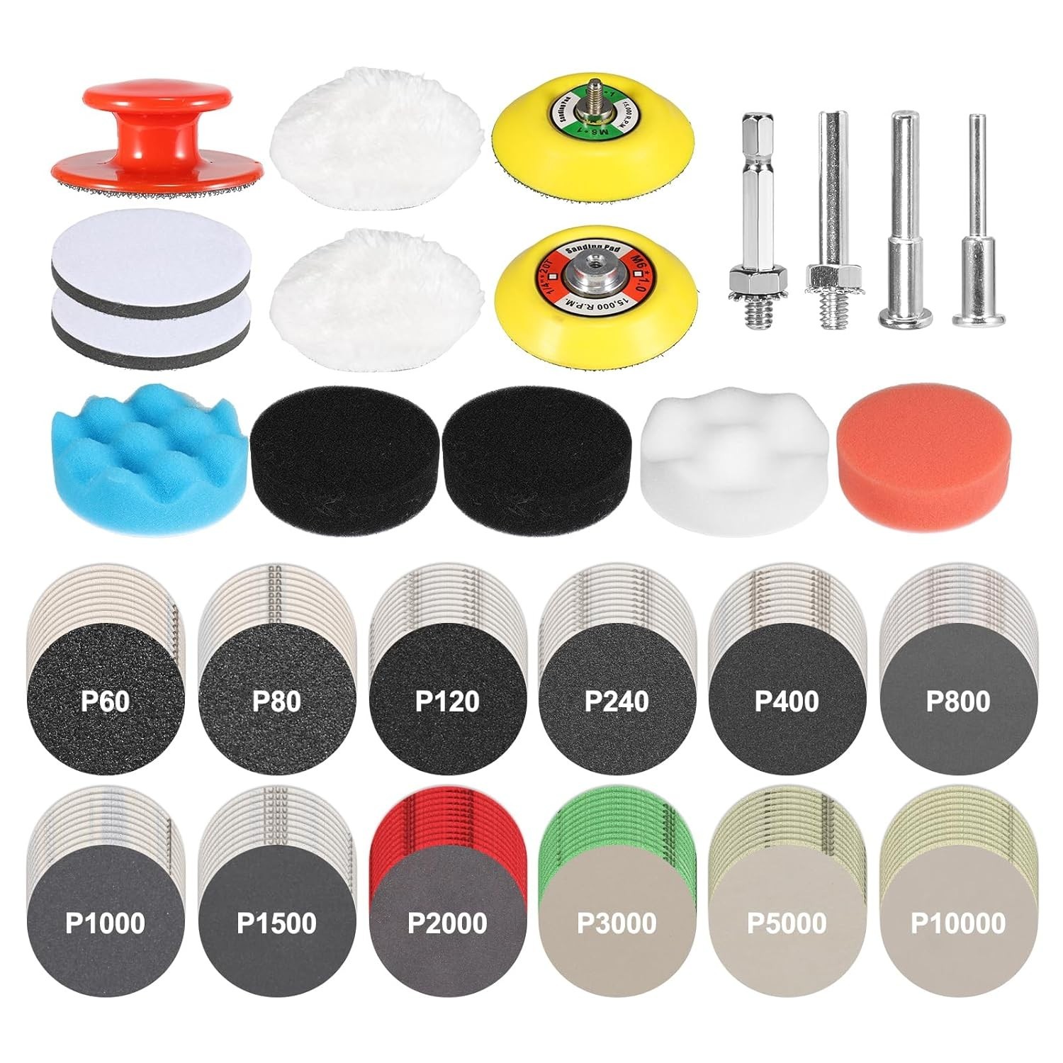 136Pcs Headlight Restoration Kit,3 Inch Drill Polishing Kit,3″ Sandpaper Wet …