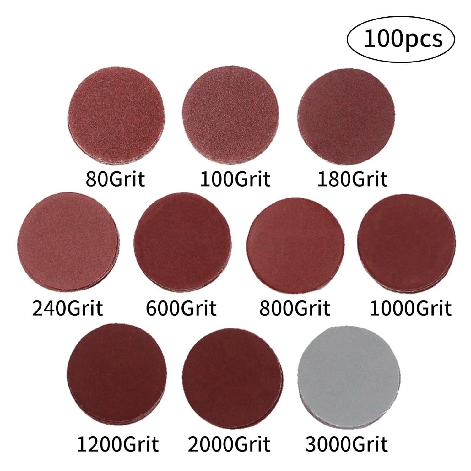 100pcs 2 Inch Drill Sander Attachment with Backer Plate 1/4″ Shank Sanding Di…