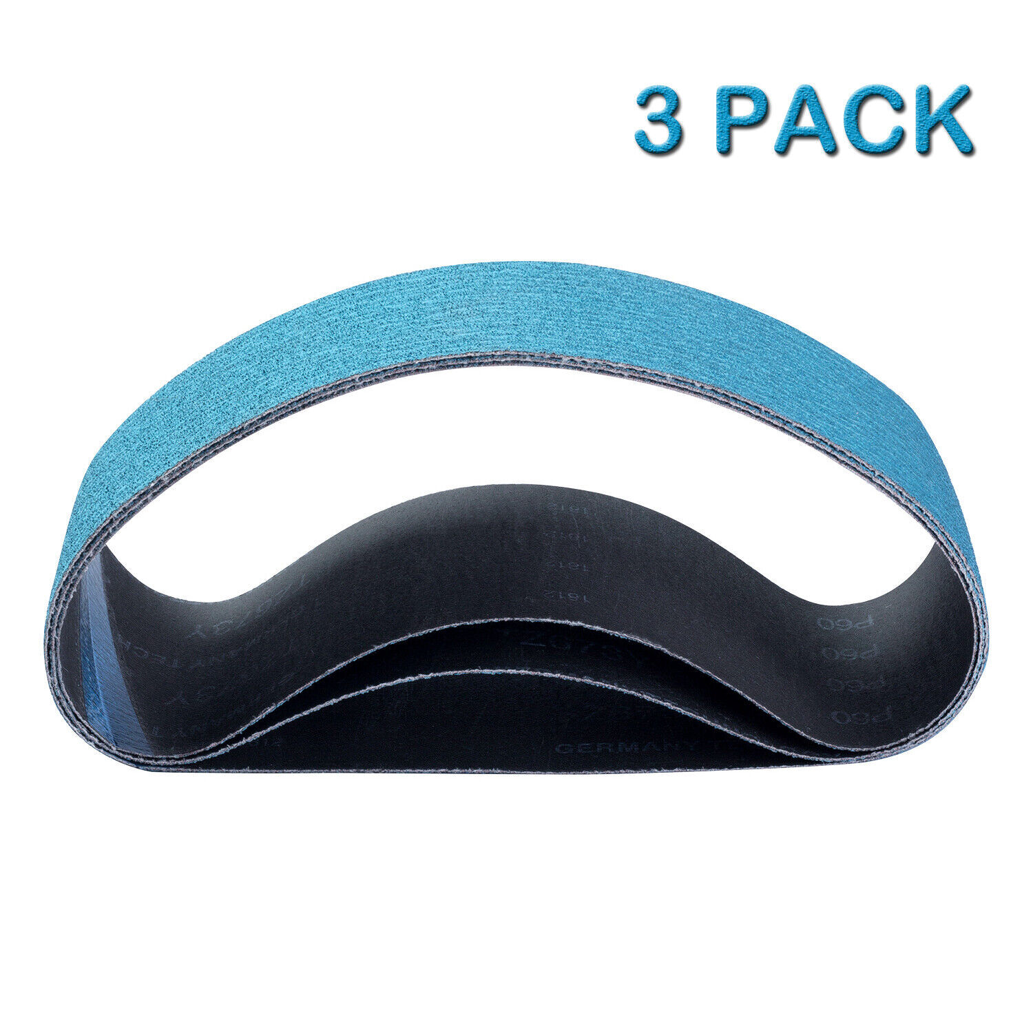 3 Pack 6×48″ Blue Zirconia Sanding Belt 60 Grit Sander Belts for Metal Grinding