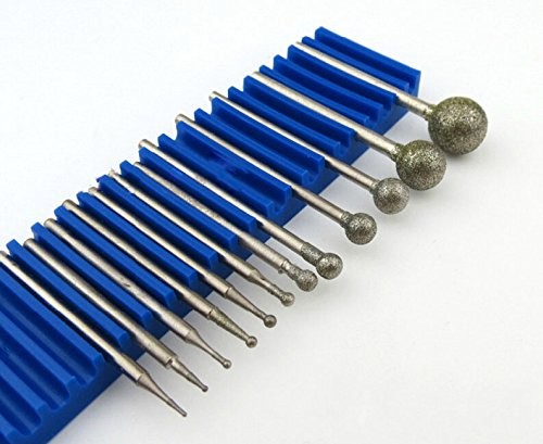 13 Pcs 2.35mm3/32” Shank Diamond Grinding Head Mounted Burr Point Set F Need…