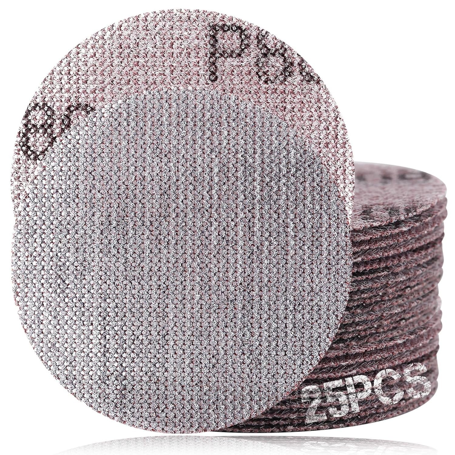 3-Inch 80 Grit Mesh Abrasive Dust Free Sanding Discs, Virtually Dust-Free, Bo…