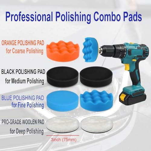 137Pcs Sanding Disc Polishing Kit, Headlight Restoration Kit, 60-10000 3 Inch