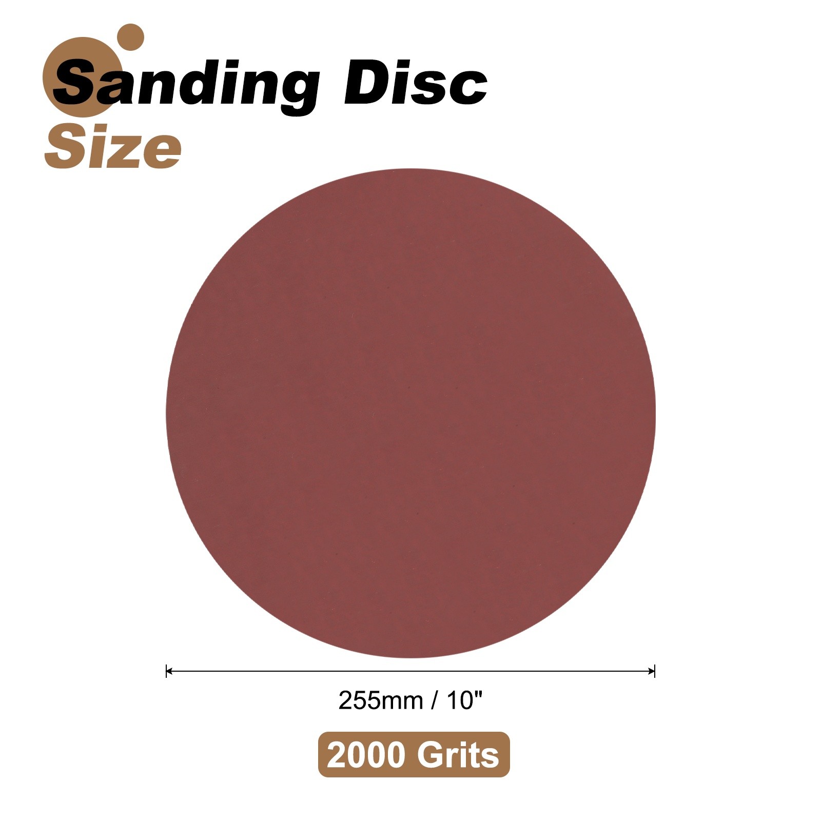 12pcs 10″ PSA Sanding Discs 2000 Grits Aluminum Oxide Sandpapers Self Adhesive