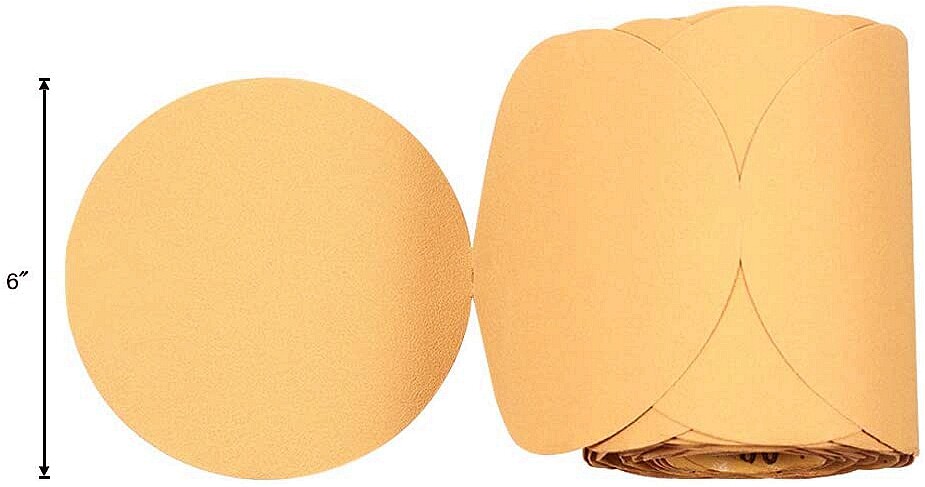 80 Grit 6 in PSA Sanding Disc Sticky Back Sandpaper 100 Roll Adhesive DA Sander