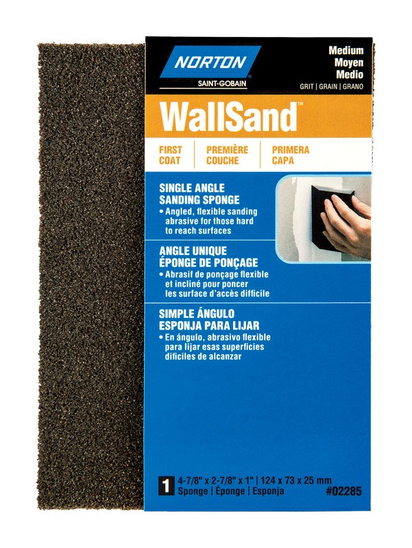 Norton 7660702285 Aluminum Oxide Medium Angled Sanding Sponge 4-7/8 L x 1 T in.