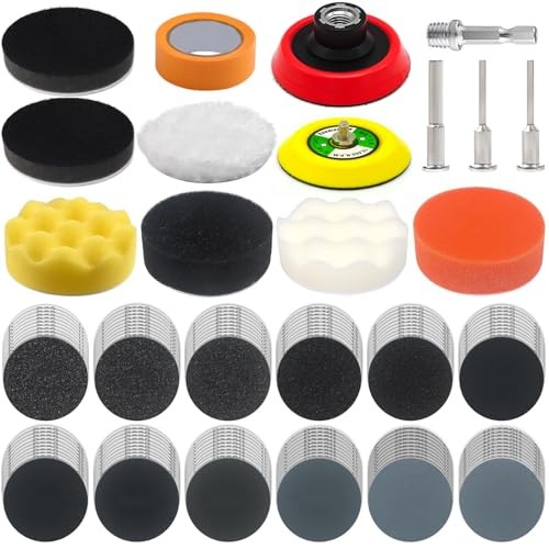 134Pack 3″ Wet Dry Sanding Discs Kit for Drill Sanding Attachment, 60 to 96