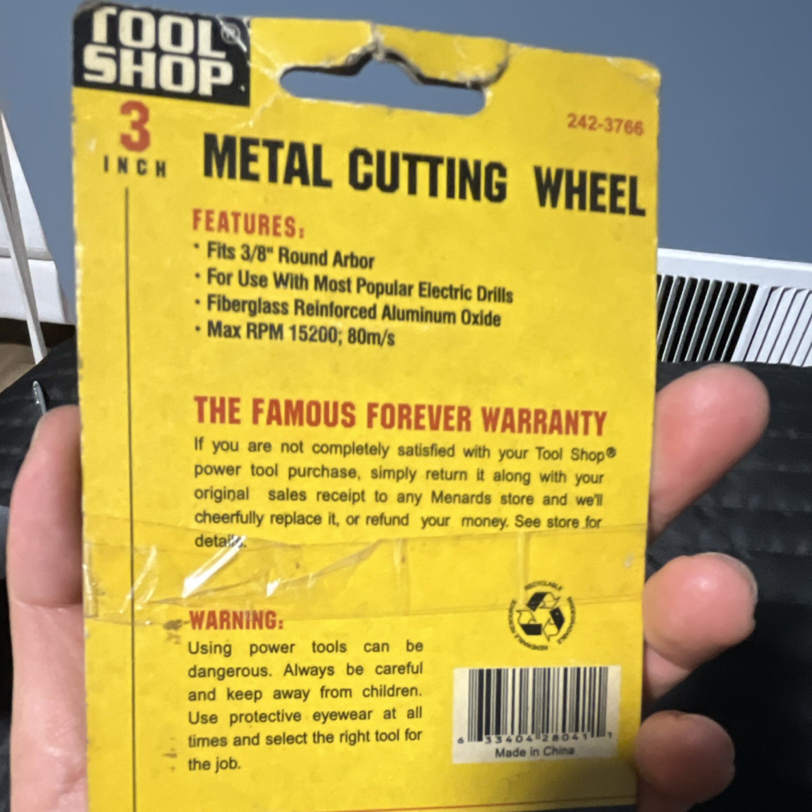 Tool Shop 3″ Cut-Off Wheels Aluminum Oxide for Metal, 3-Pack 242-3766