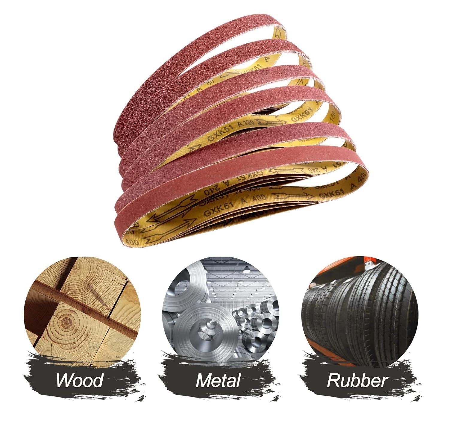 Heavy Duty 1×30 Inch Sanding Belts – 24PCS with Various Grits for All Projects