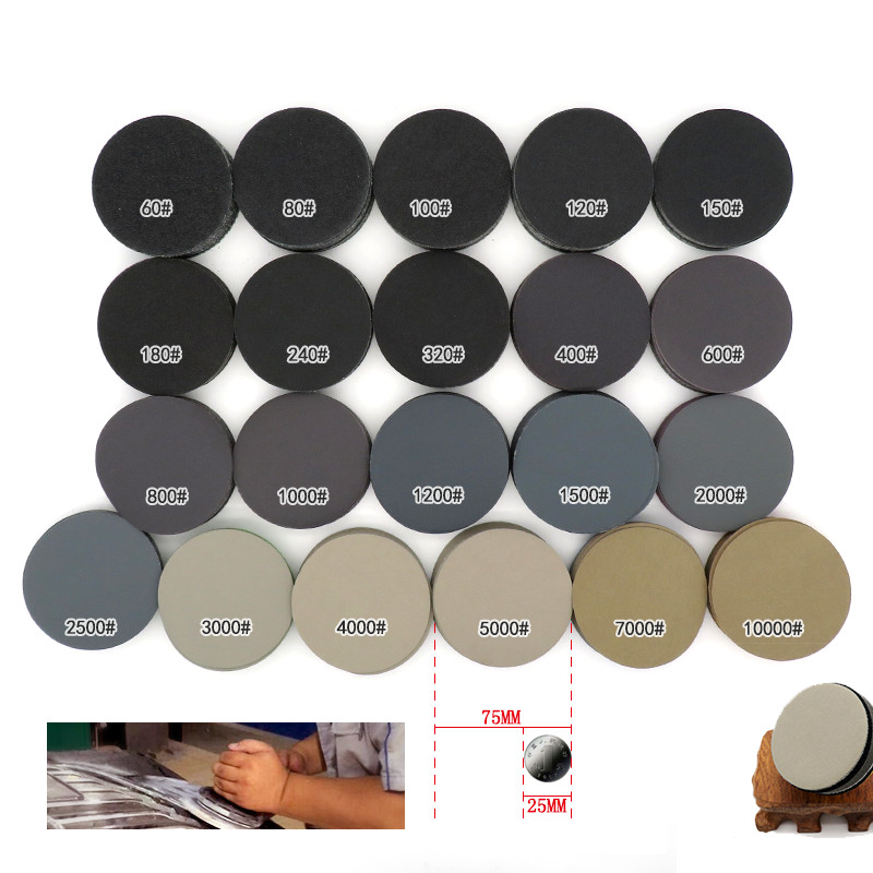 Hook And Loop Sanding Disc Pads 75mm 3″ Orbital Sandpaper Wet Dry 60-10000 Grit