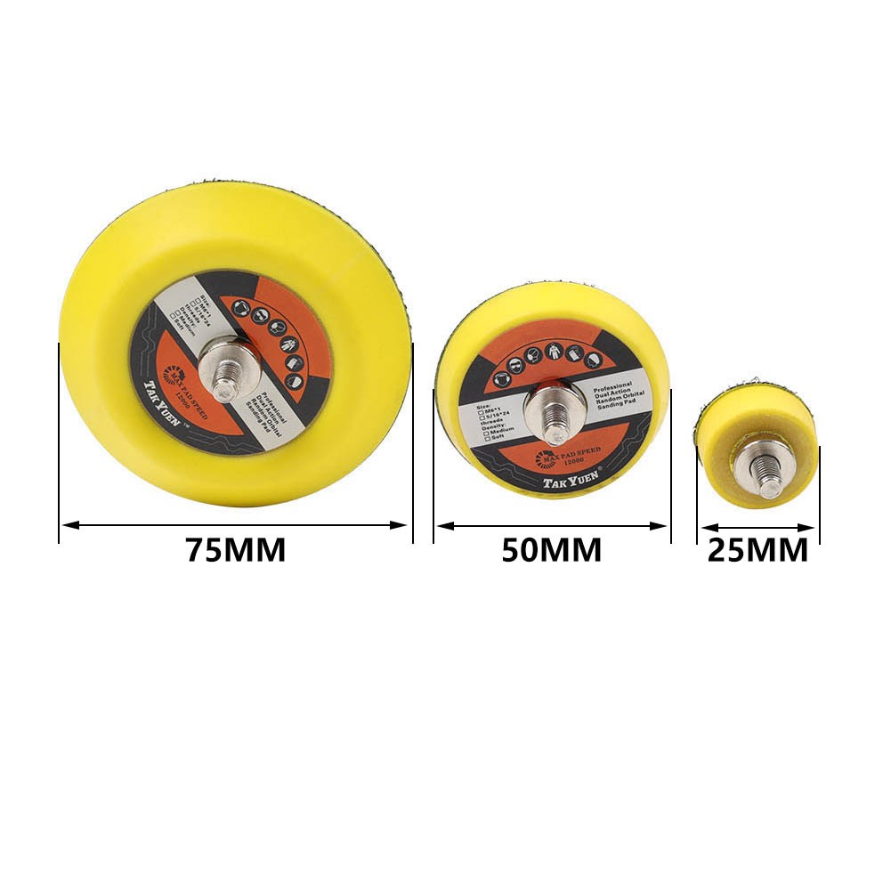 3pcs 1/2/3″ Hook & Loop Backing Pads Sanding Disc Sander Plate Polisher M6