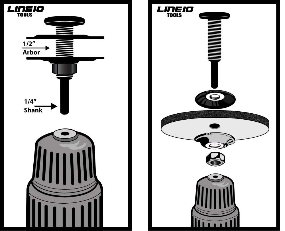 Drill Arbor Adapter Mandrel for Buffing and Grinding Wheels, 1/2-inch Diameter