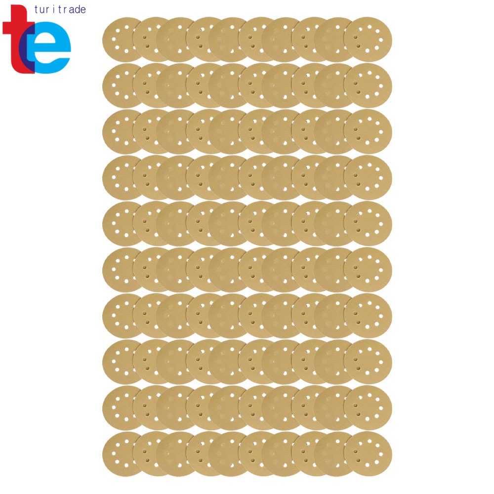 100 Pieces Orbital Sander Sandpaper Discs 5-Inch 8-Hole 120 Grits Sanding Discs