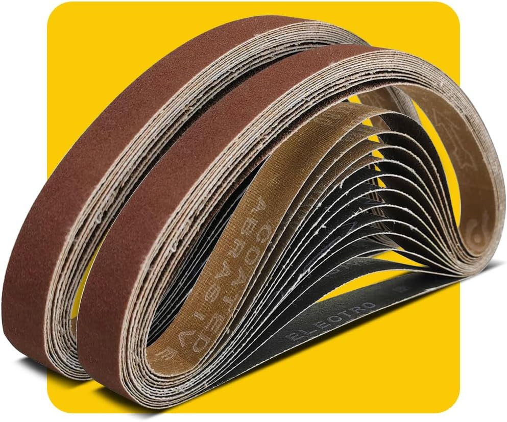 1/2 x 18 Inch Sanding Belts 40 Grit Aluminum Oxide 24 Pack Abrasive