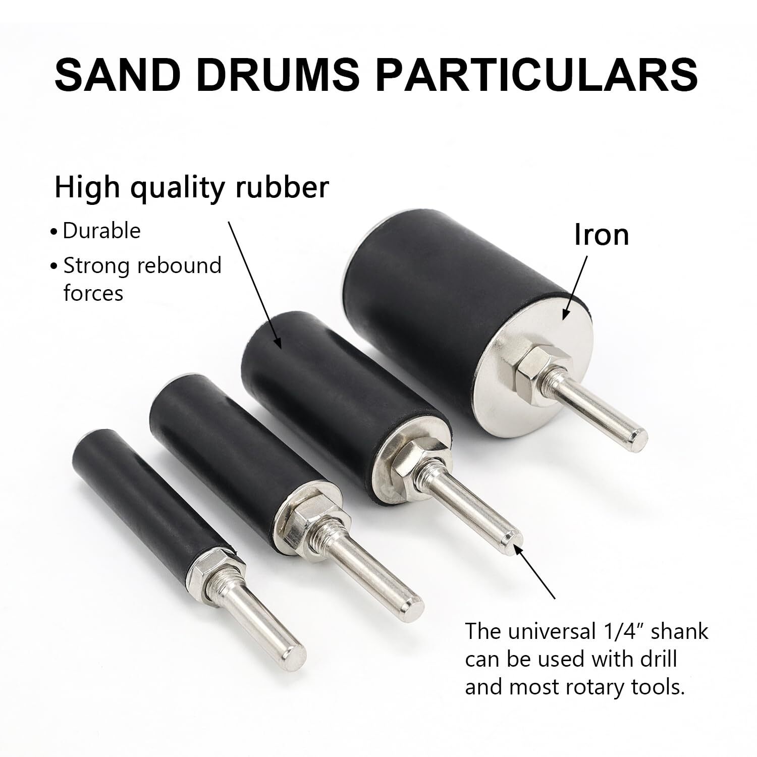 16-Pack Sanding Drums & Spindle Sanding Sleeves – 60 80 120 Grit – 2-Inch Length