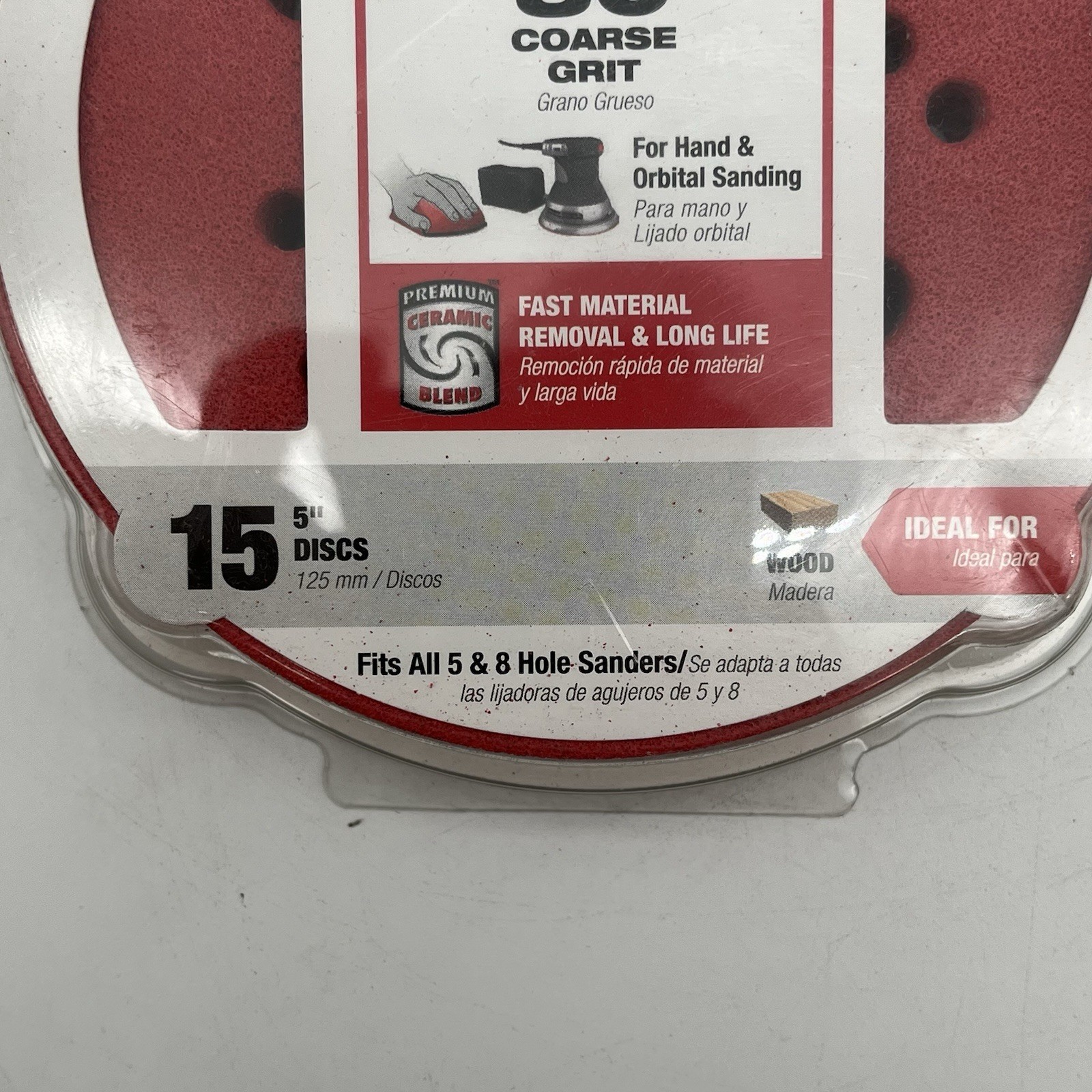 NEW!! 5 Pack (75pcs) Diablo 5 in. 80-Grit Ceramic Blend Orbital Sanding Disc