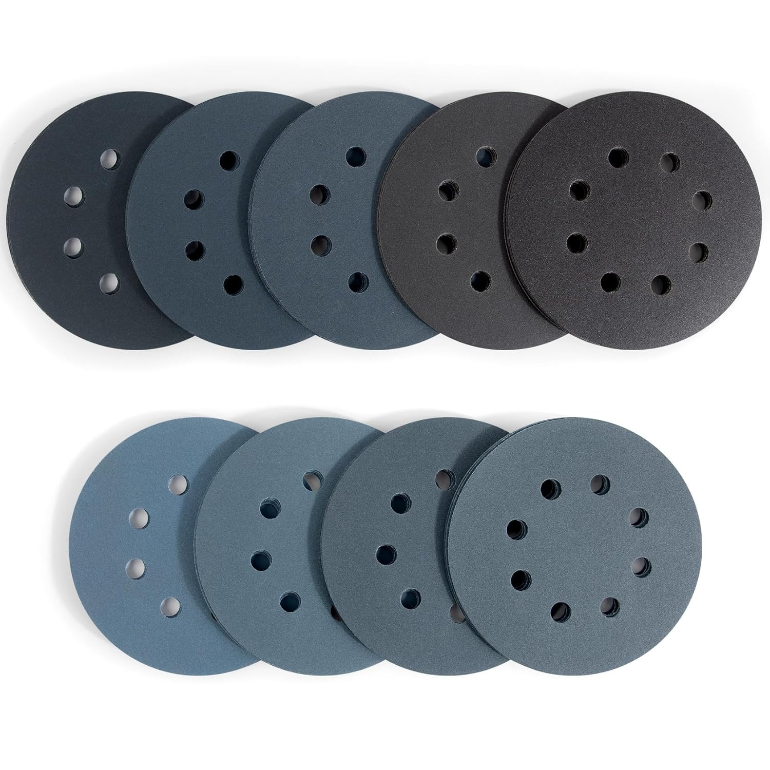 36-Piece Hook and Loop Sanding Discs Set 125Mm 5-Inch 8-Hole Sandpaper Include 2