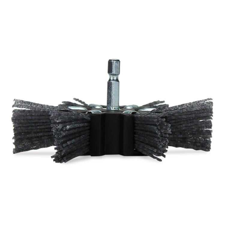 BHA 4″ Nylon Wire Strip Flap Brush with 1/4″ Hex Shank for Drill or Die Grinder