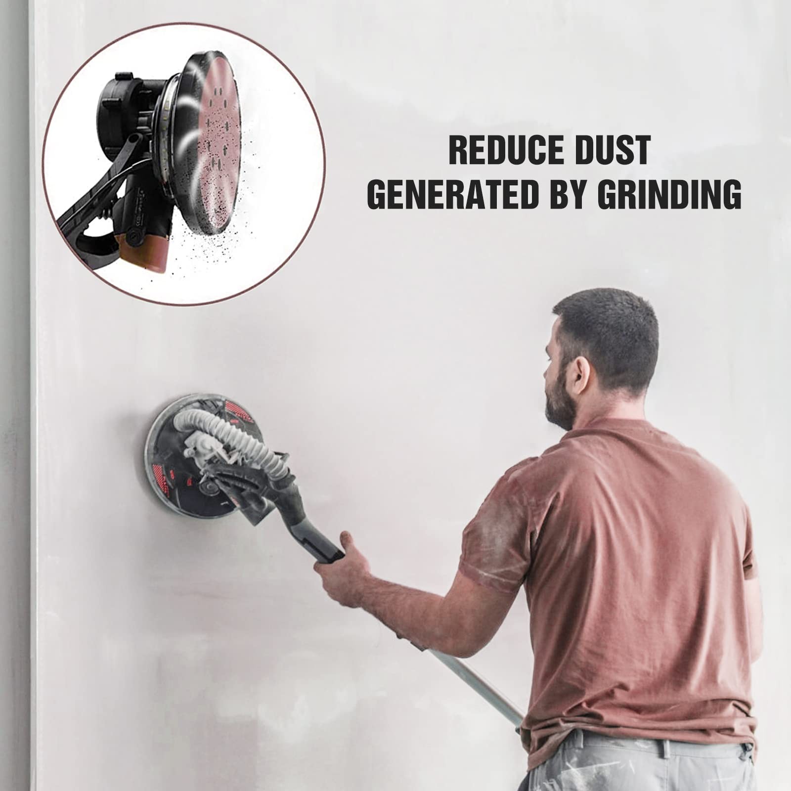 9 Inch Sanding Discs 40 Grit 8 Holes Hook and Loop Sandpaper for Drywall Sander