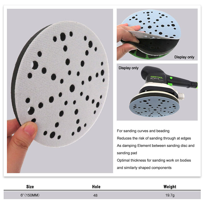 1″-7″ Hook ＆ Loop Sponge Cushion Interface Buffer Backing Pads 25-180mm Diameter