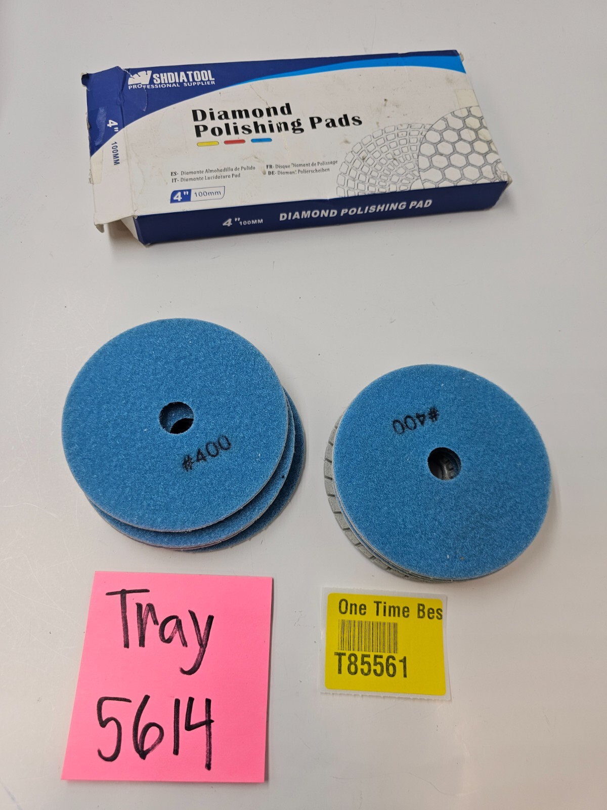 SHDIATOOL 4″(100mm) Diamond Polishing Pads #400 Blue