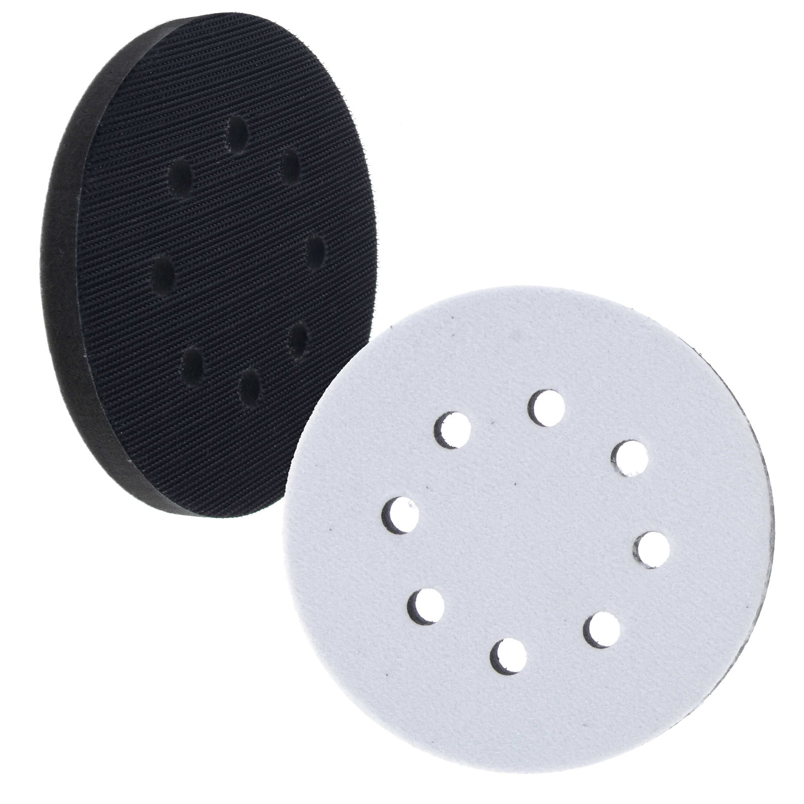 2 Dura-Gold 5″ x 10mm Soft Density Interface Pads, Hook & Loop, 8 Hole Pattern