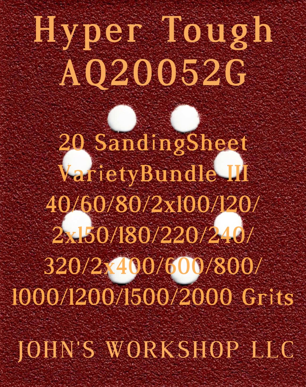 Hyper Tough AQ20052G – 17 Different Grits – 20 Sheet Variety Bundle III